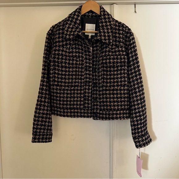 Anthropologie Houndstooth Cropped Sparkle Jacket - Picture 5 of 9
